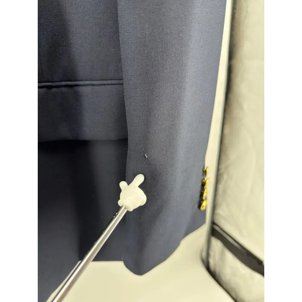 Old Money Wool Blazer Navy Brass Button Sport Coat Preference Stafford 46R